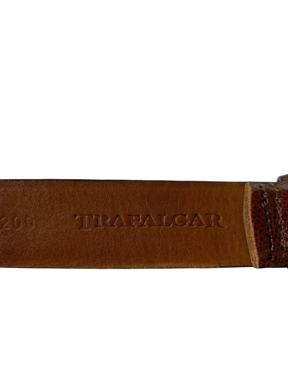 Trafalgar Glove Leather Mens Belt Sz 38 BROWN Silver Buckle Made In USA CLASSIC